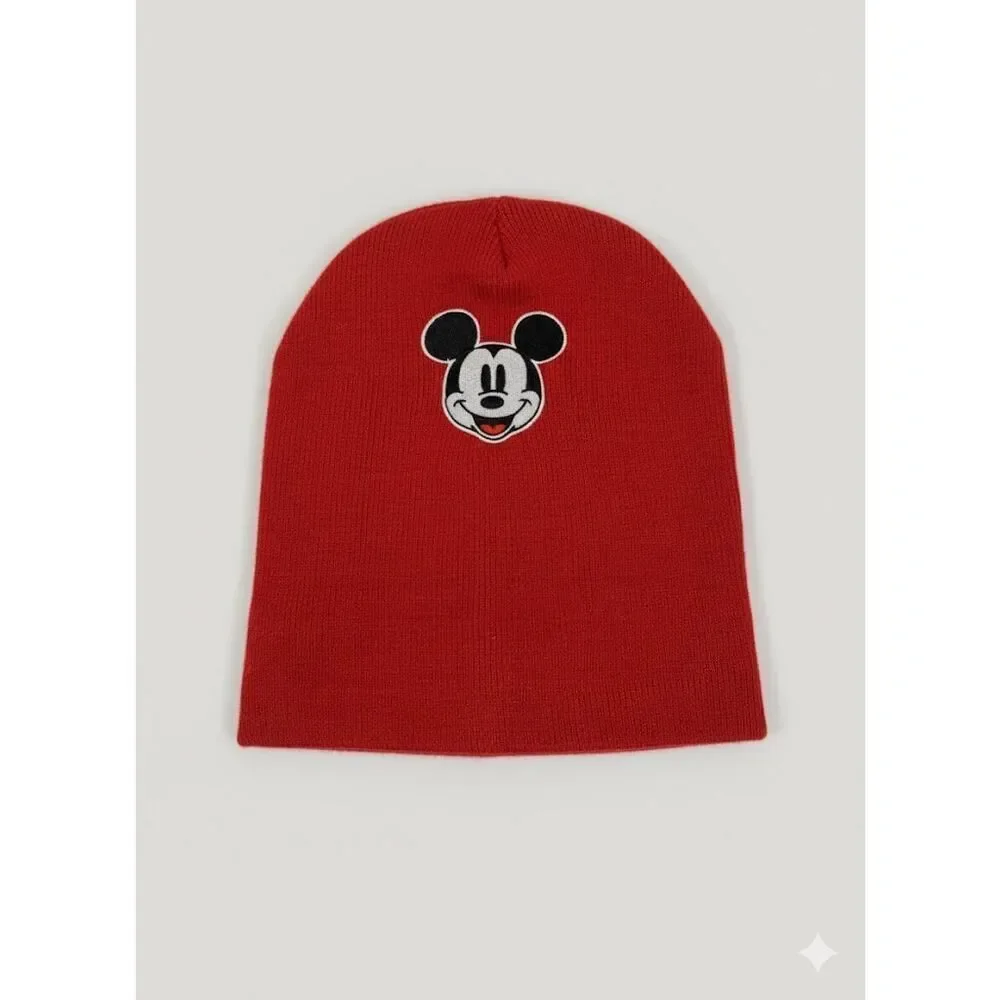 Disney Mickey Mouse Red Knit Beanie Hat Little Boys Child